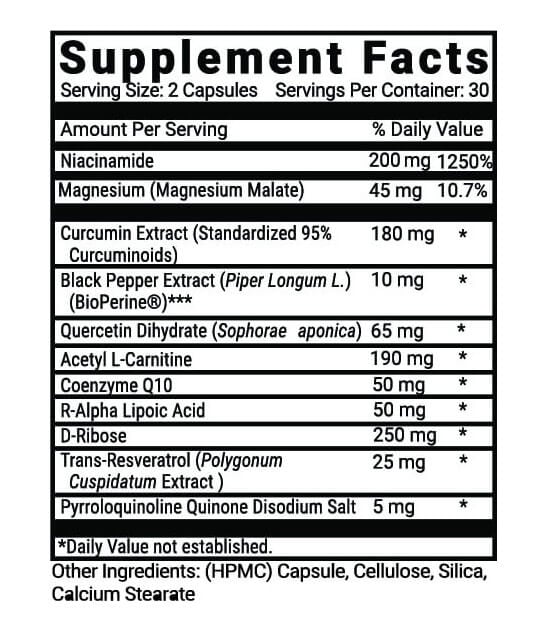 Advanced Mitochondrial Formula supplement-facts